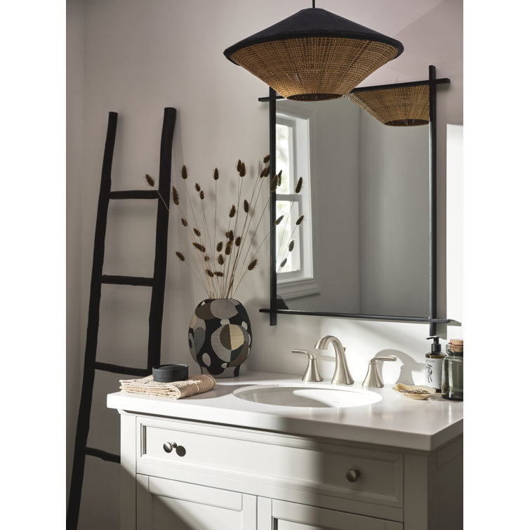 Elegant Voss Brushed Nickel Two-Handle Widespread Bathroom Faucet
