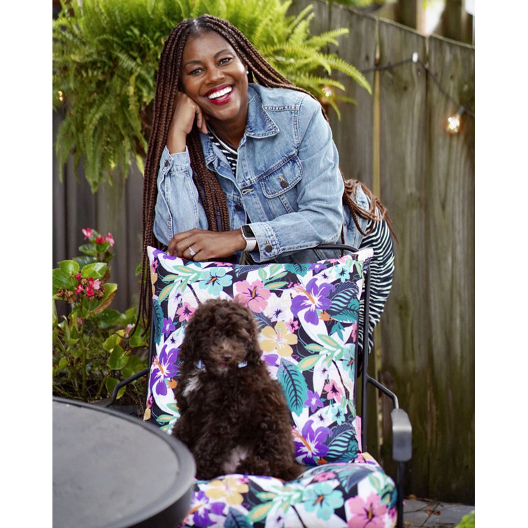 Star Foliage Multicolor Water-Resistant Patio Chair Cushions, 19" x 19" x 5" (2-Pack)