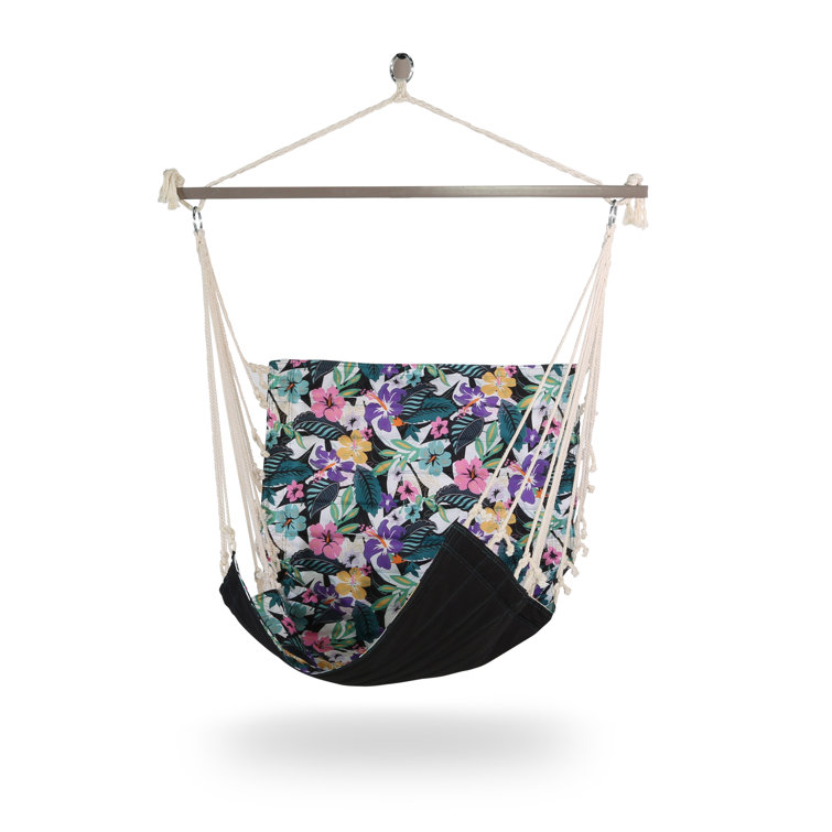 Colorful Floral Print Water-Resistant Hanging Chair Hammock