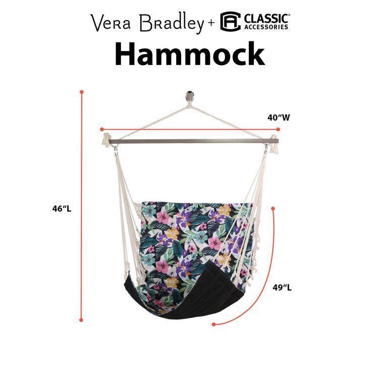 Colorful Floral Print Water-Resistant Hanging Chair Hammock