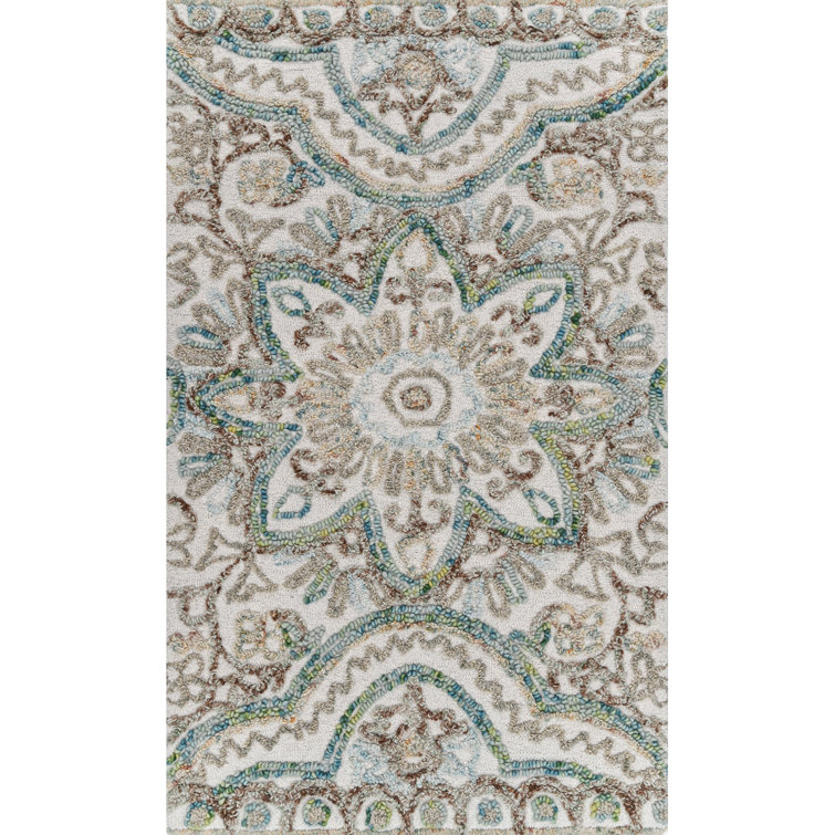Ivory Solid Handmade Tufted Wool Rectangular 4' x 6' Rug
