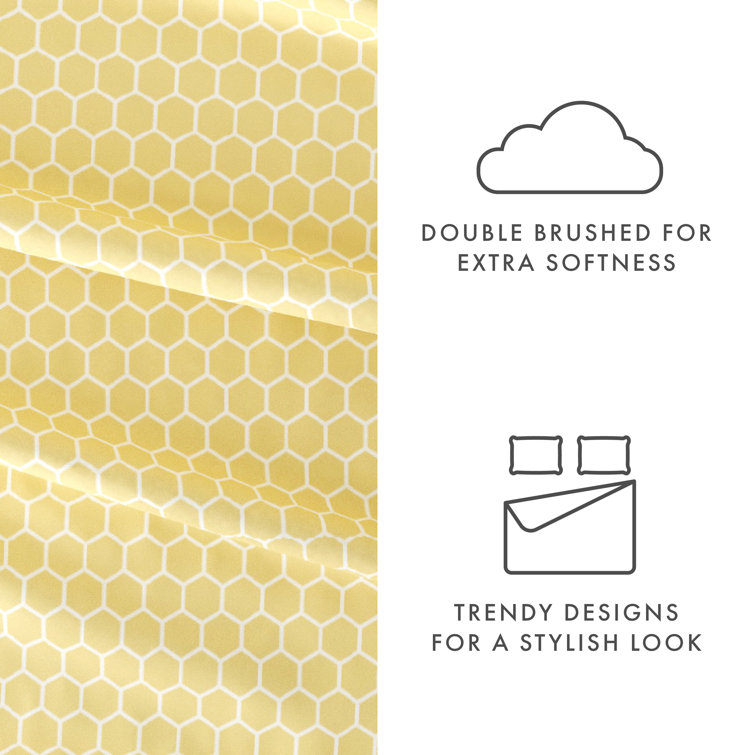 California King Yellow Chevron Microfiber Sheet Set