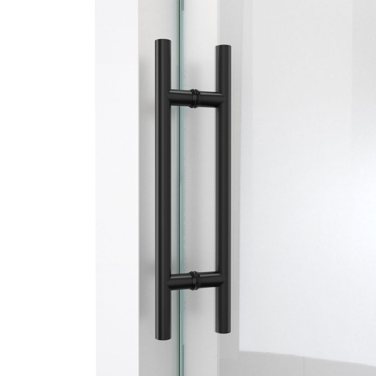 Matte Black Frameless Clear Glass Sliding Shower Enclosure