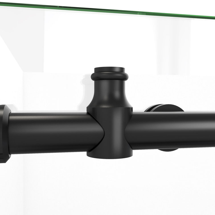 Matte Black Frameless Clear Glass Sliding Shower Enclosure