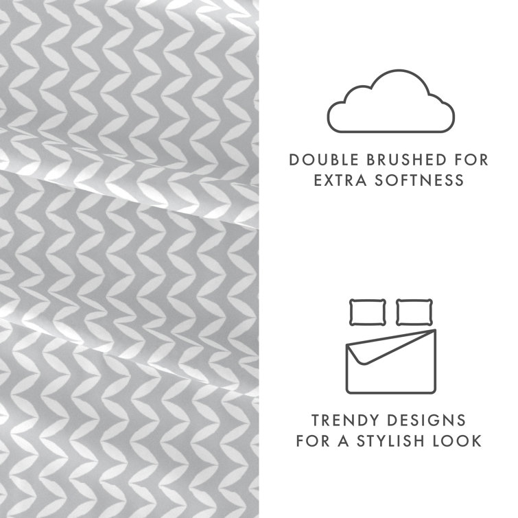 Light Gray Chevron Twin Microfiber Sheet Set