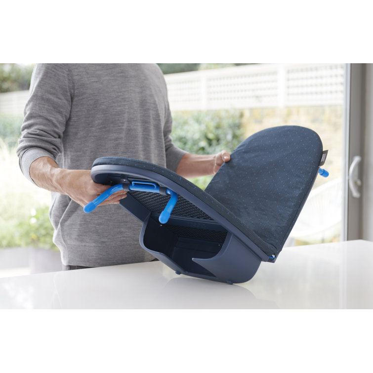Compact Black and Blue Aluminum Folding Tabletop Ironing Board
