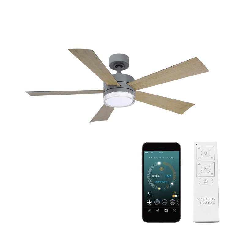 Graphite Weathered Gray 52" Smart Ceiling Fan with LED Light and Remote