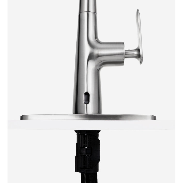 Brushed Nickel Touchless Pull Down Kitchen Faucet with Pull-out Spray