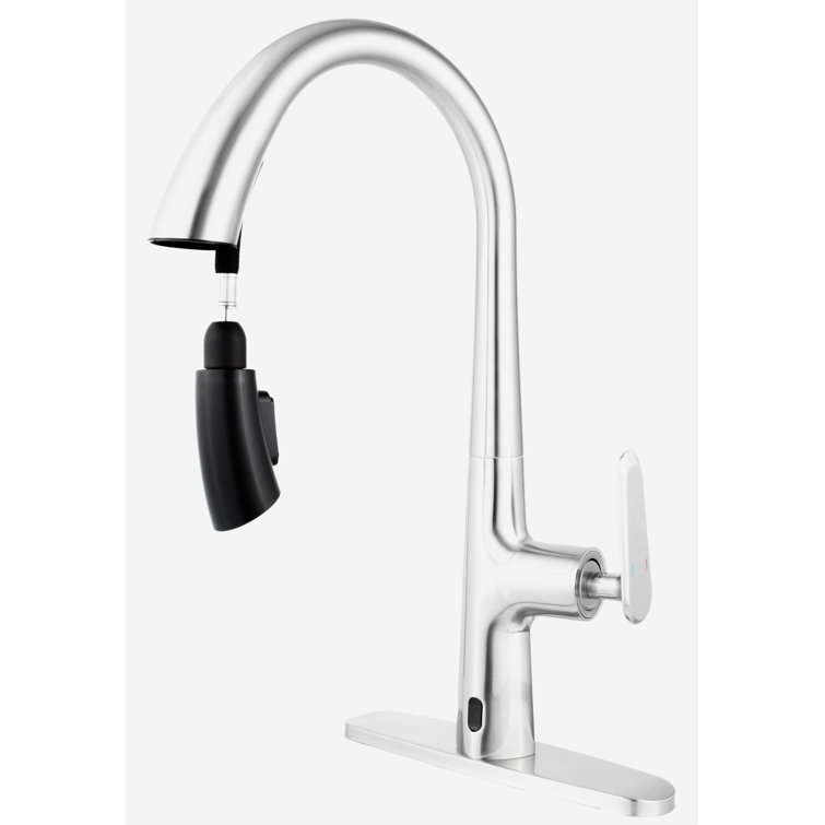 Brushed Nickel Touchless Pull Down Kitchen Faucet with Pull-out Spray