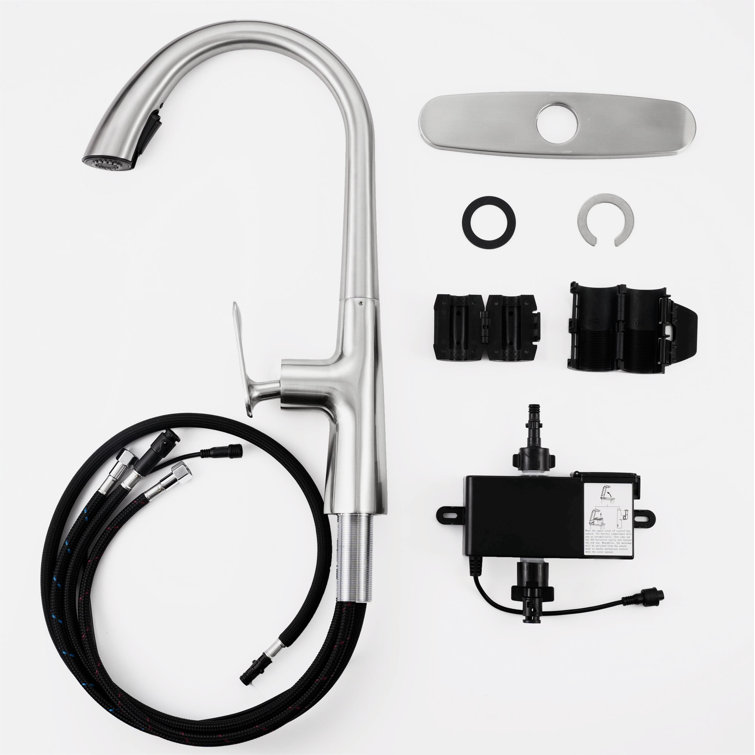 Brushed Nickel Touchless Pull Down Kitchen Faucet with Pull-out Spray