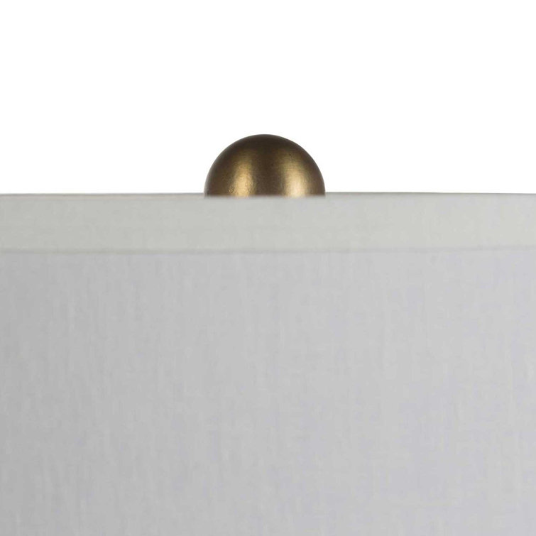 Luca Blue Ceramic Table Lamp with Linen Shade