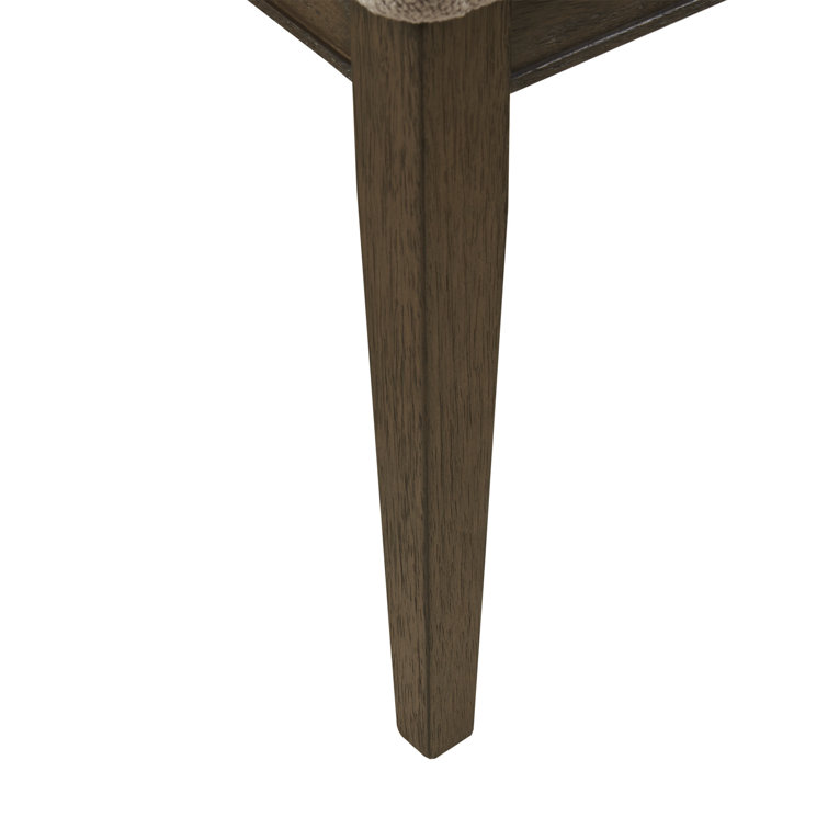 Brown Cane Back Upholstered Side Chair Set with Solid Wood Frame