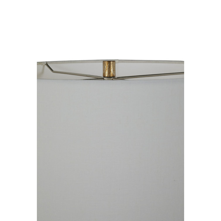 Gray Swirled Glass and Champagne Table Lamp with Linen Shade