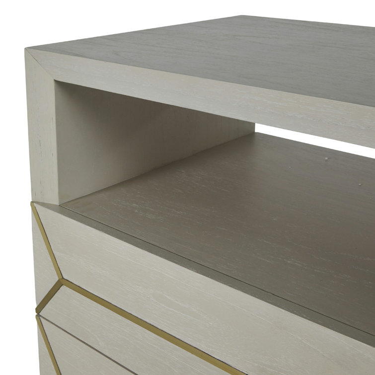 Whitley Transitional Brown and White 2-Drawer Nightstand