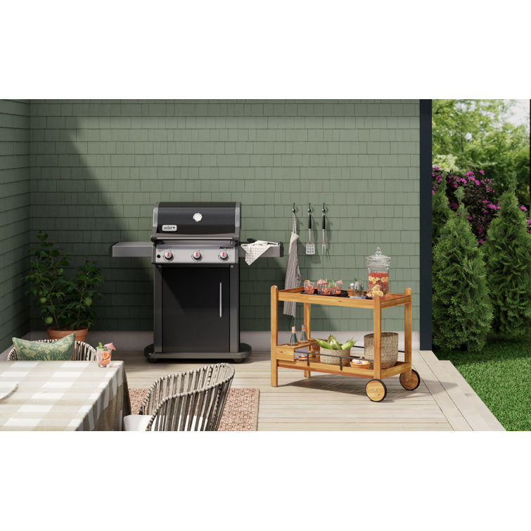 Black Stainless Steel 3-Burner Propane Gas Grill