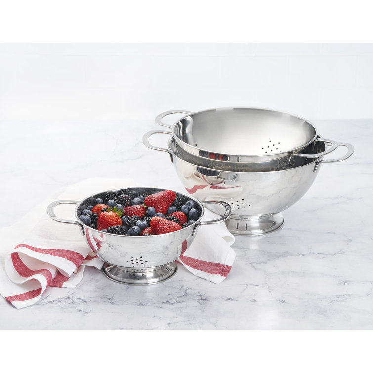 Le Creuset Large Stainless Steel Stackable Colanders Set of 3