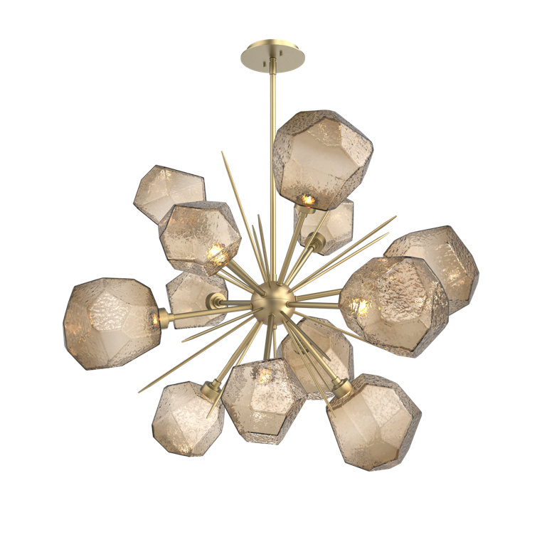 Gilded Brass Mid-Century Modern Sputnik Chandelier