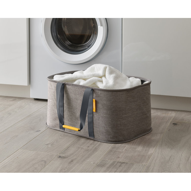 Gray Collapsible 35L Fabric Laundry Basket with Handles