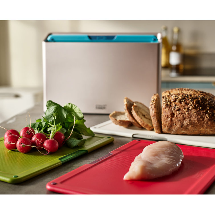 Multi-Color Plastic 4-Piece Rectangular Cutting Board Set with Storage Case