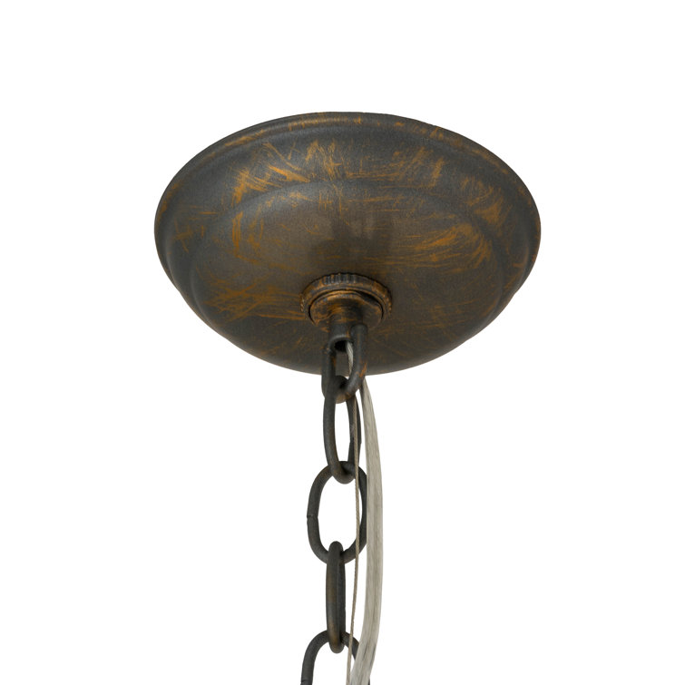 French Bronze 5-Light Mini Empire Chandelier with Beige Shades