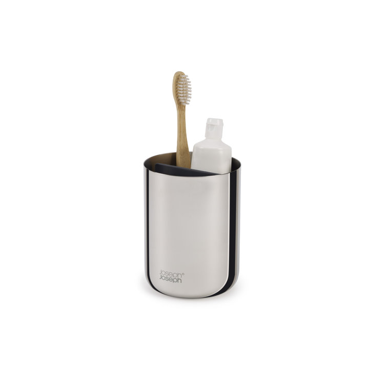 Compact Stainless Steel Toothbrush Holder with Divider