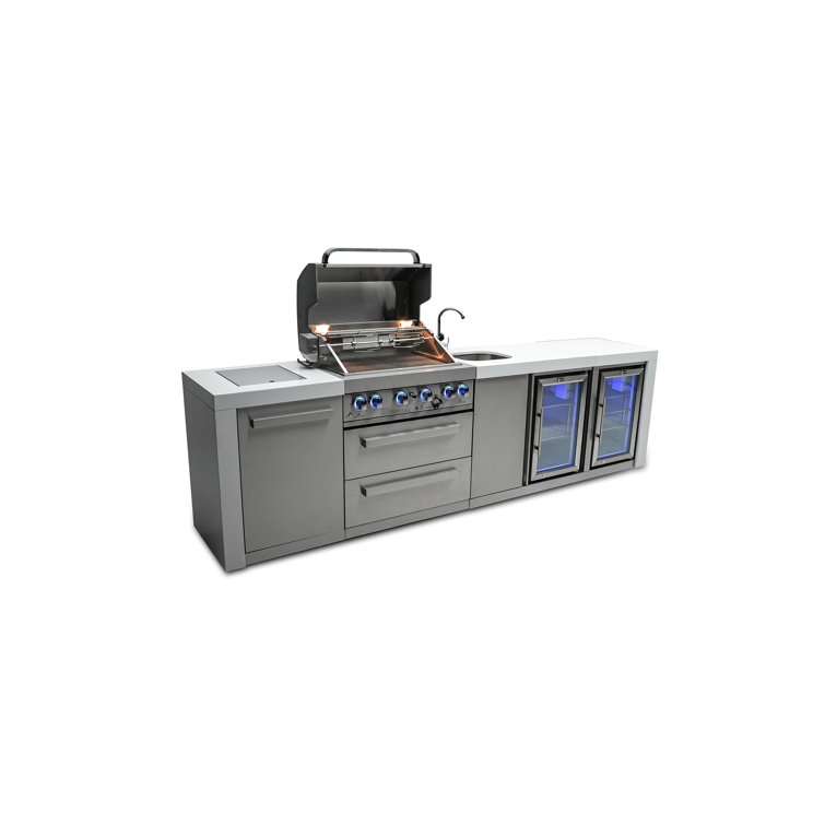 Mont Alpi Deluxe Stainless Steel Island BBQ Grill with Beverage Center