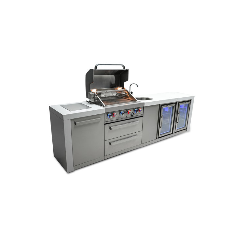 Mont Alpi Deluxe Stainless Steel Island BBQ Grill with Beverage Center