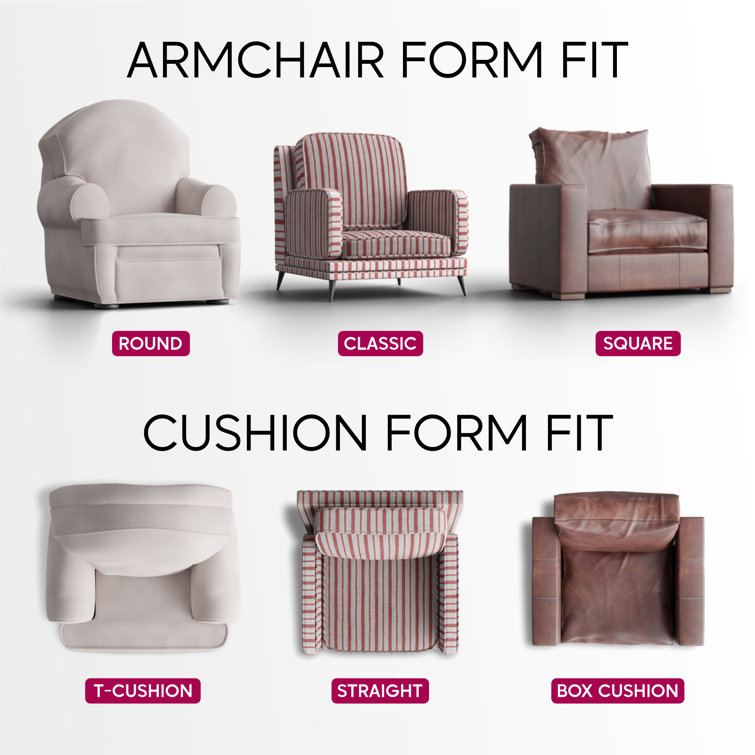 Camel Italianate Modern Stretch Armchair Slipcover, 21"-39" Wide