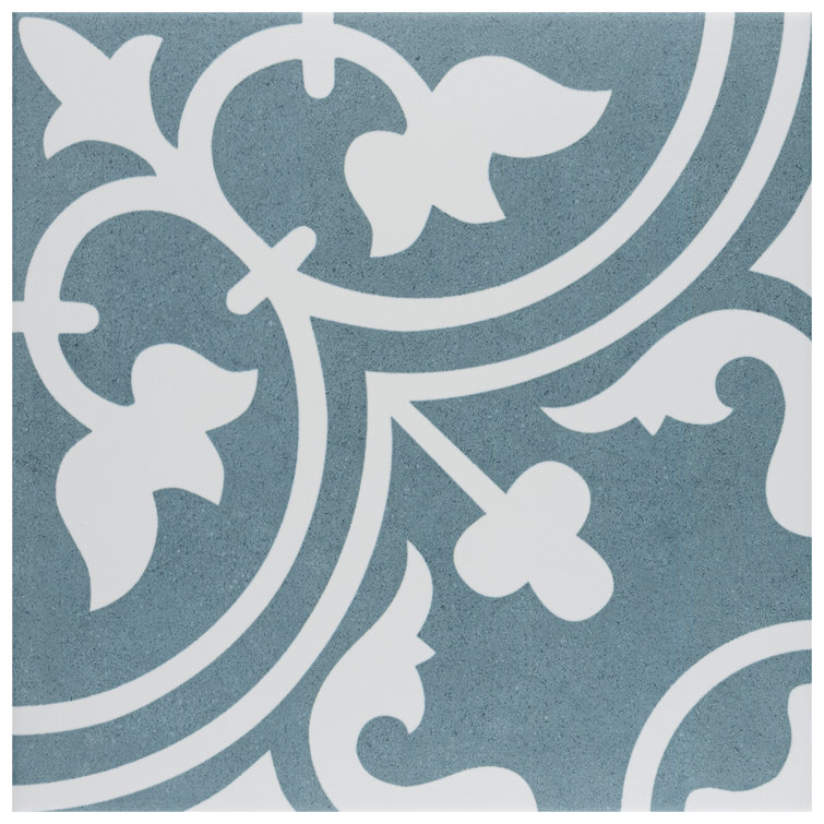 Arte Sky Blue 10" x 10" Satin Porcelain Floor and Wall Tile