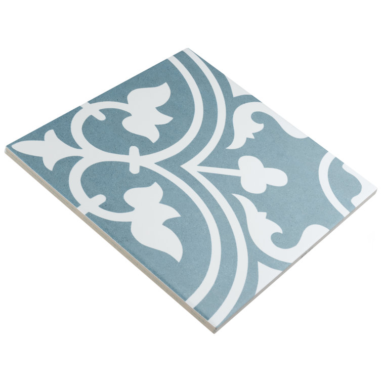 Arte Sky Blue 10" x 10" Satin Porcelain Floor and Wall Tile