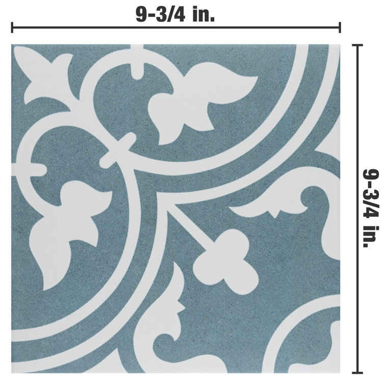 Arte Sky Blue 10" x 10" Satin Porcelain Floor and Wall Tile