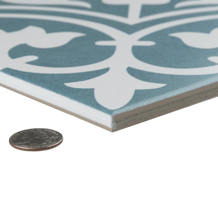 Arte Sky Blue 10" x 10" Satin Porcelain Floor and Wall Tile
