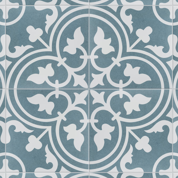 Arte Sky Blue 10" x 10" Satin Porcelain Floor and Wall Tile