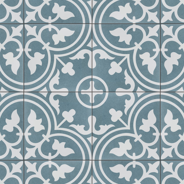 Arte Sky Blue 10" x 10" Satin Porcelain Floor and Wall Tile