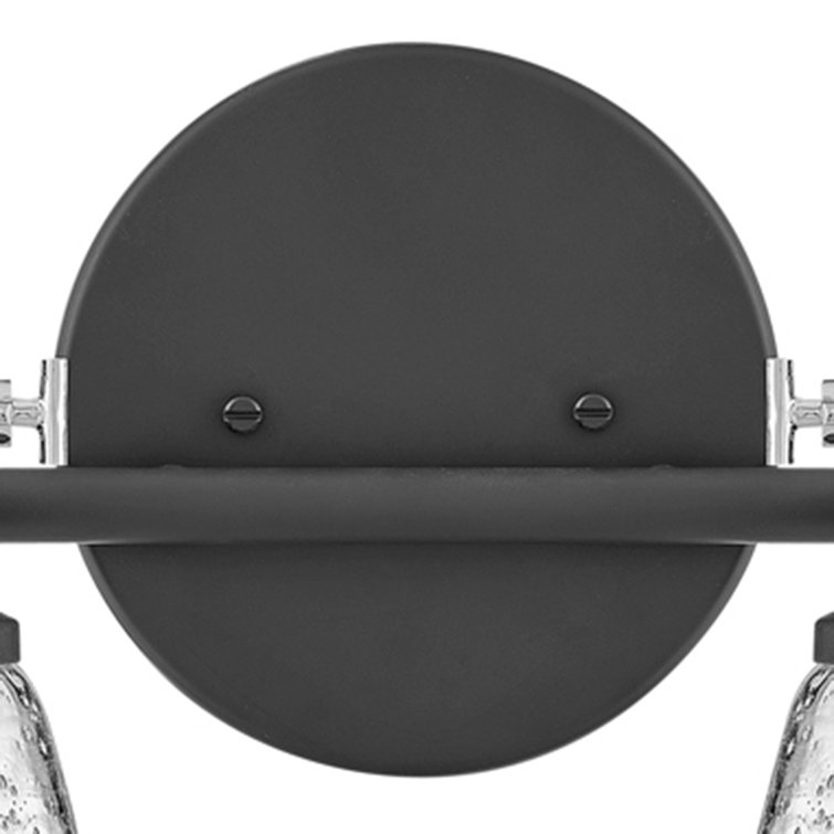 Easton Black and Chrome 2-Light Dimmable Vanity Light