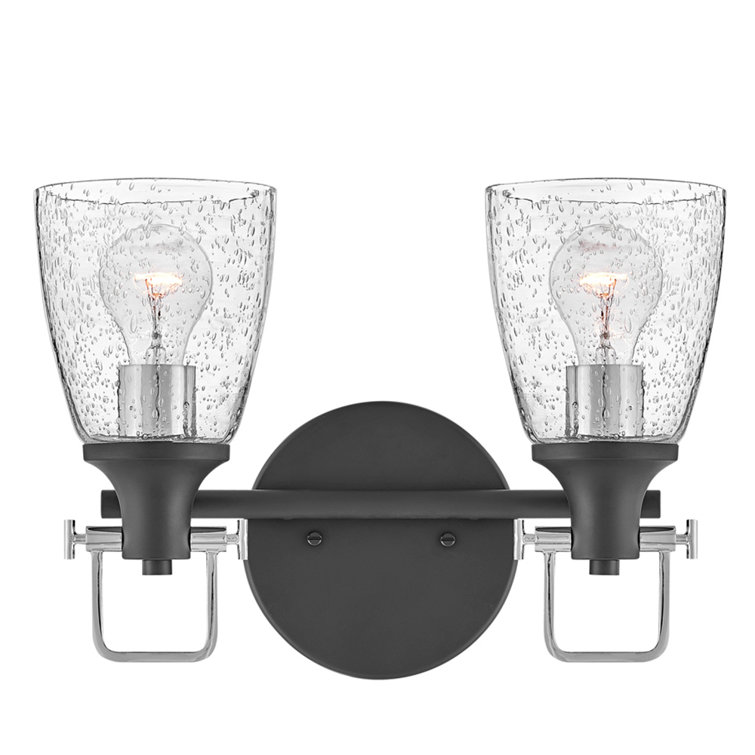 Easton Black and Chrome 2-Light Dimmable Vanity Light