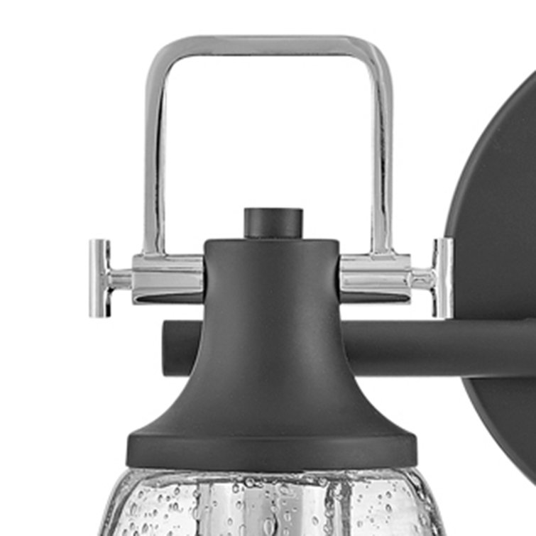 Easton Black and Chrome 2-Light Dimmable Vanity Light