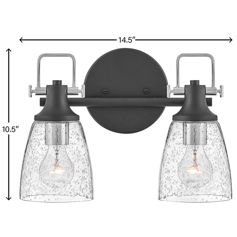 Easton Black and Chrome 2-Light Dimmable Vanity Light