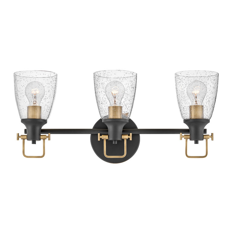 Easton Black and Brass 3-Light Vanity Fixture