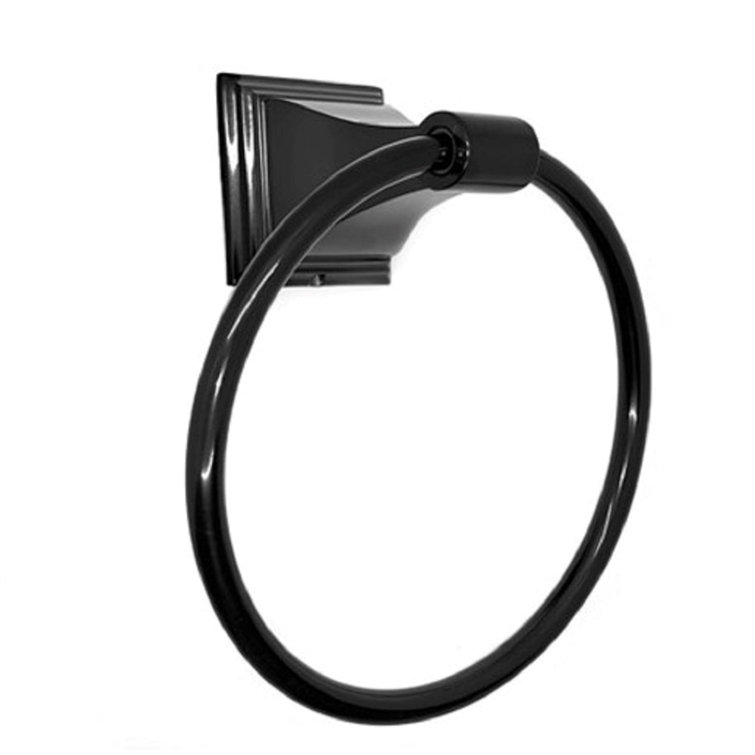 Leonard Matte Black Wall Mounted Towel Ring