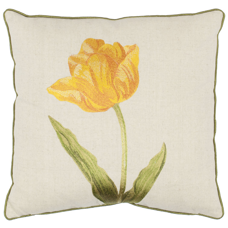 Golden Honey Embroidered Square Accent Pillow Set