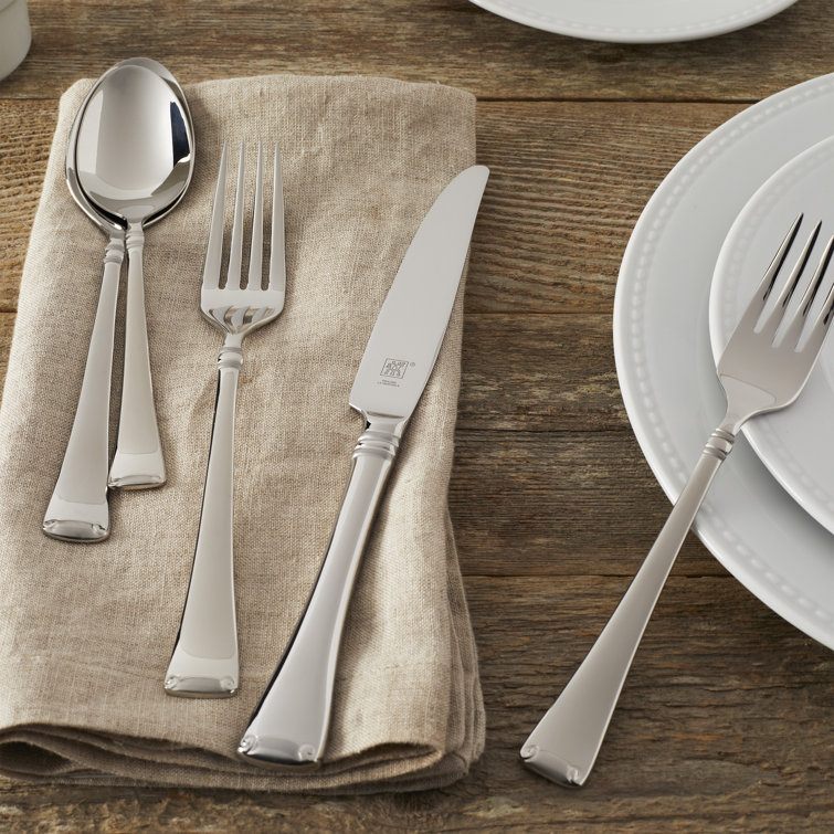 Angelico 20-Piece Stainless Steel Flatware Set with Frost Detail