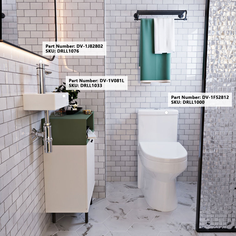 White Ceramic Rectangular Wall-Mount Bathroom Sink