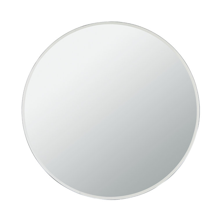 25'' Round Silver Medicine Cabinet with Mirror and Shelves
