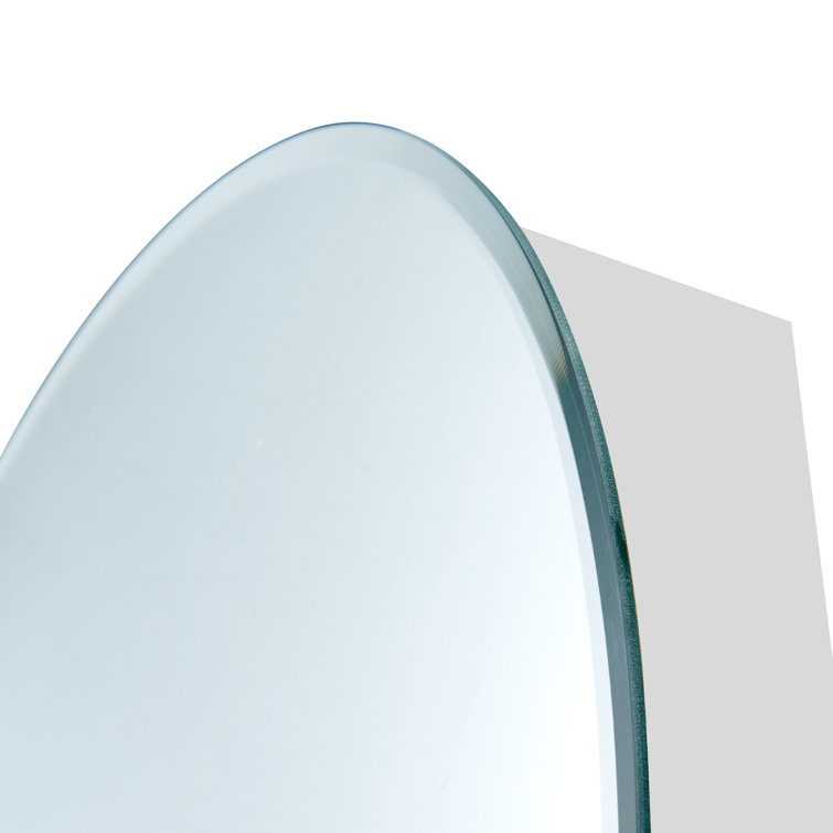 25'' Round Silver Medicine Cabinet with Mirror and Shelves