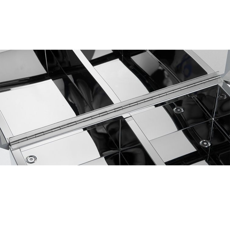 25'' Round Silver Medicine Cabinet with Mirror and Shelves