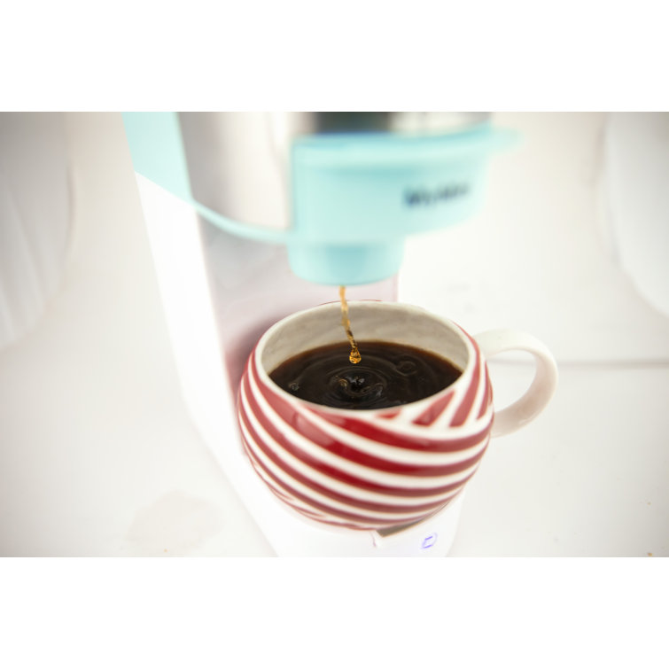 Aqua and White Single Serve Coffee Maker with Reusable Filter