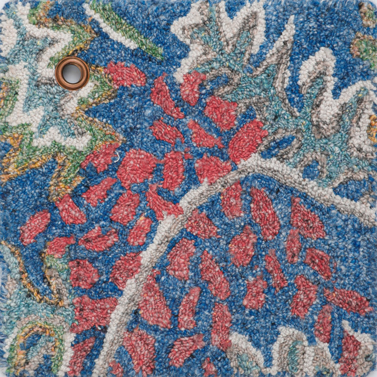 Blue Hand-Tufted Synthetic Floral 8' x 10' Rug