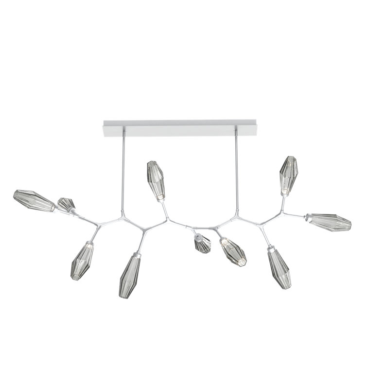 Aalto Modern Silver Smoke LED Branch Chandelier 26"