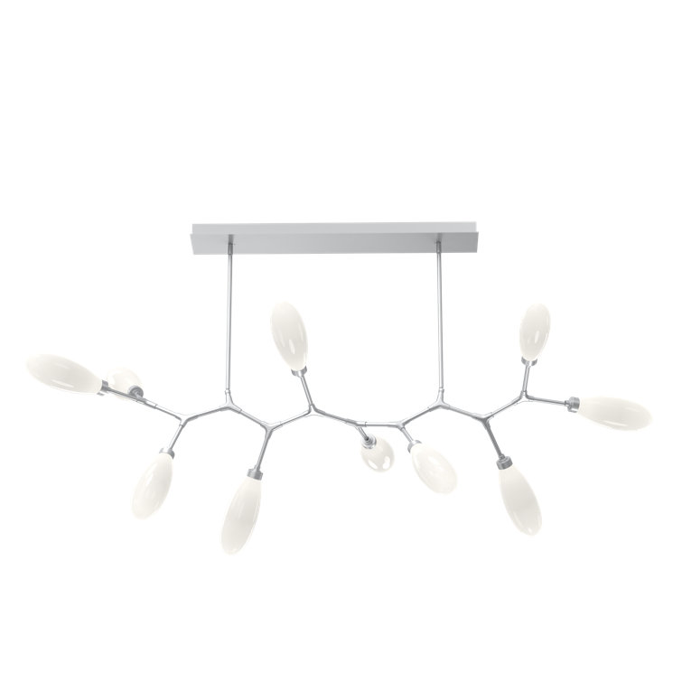Fiori Modern Silver Branch Chandelier with Glass Buds